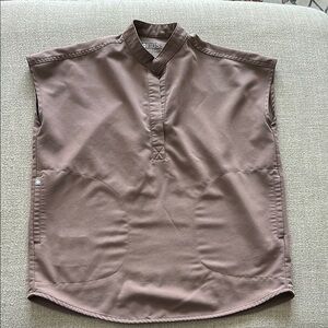 FIGS Smokey Taupe Scrub Top